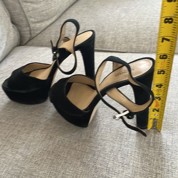 Michael Kors Black Suede Platform Peep Toe Maryjanes - Picture 3 of 4